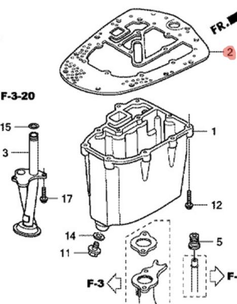 Прокладка поддона картера HONDA (11381-ZV5-014) BF35-BF50