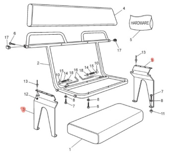 Стальной кронштейн Argo для установки каркаса сиденья А849-86 Стальной кронштейн Argo для установки каркаса сиденья А849-86