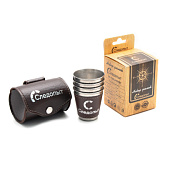 Набор стопок "СЛЕДОПЫТ", средняя в доп. кожаном оплете, в кожаной тубе,(4 шт)(PF-CWS-P29SET) Набор стопок "СЛЕДОПЫТ", средняя в доп. кожаном оплете, в кожаной тубе,(4 шт)(PF-CWS-P29SET)