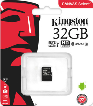 Карта памяти Micro SD 32GB Kingstone (без адаптера)