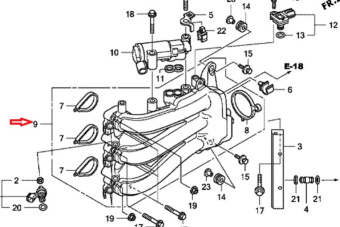 Впускной коллектор Honda (17110-ZZ5-003) Впускной коллектор Honda (17110-ZZ5-003)