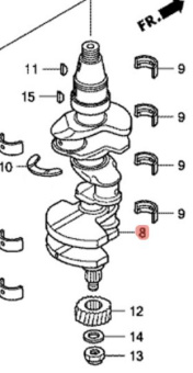 КОЛЕНВАЛ в сборе HONDA (13311-ZZ5-000) BF50